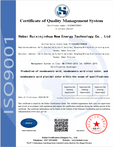 Hebei Raysen Quality System Certification